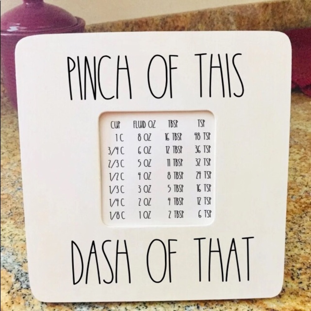 Kitchen Measurement Sign